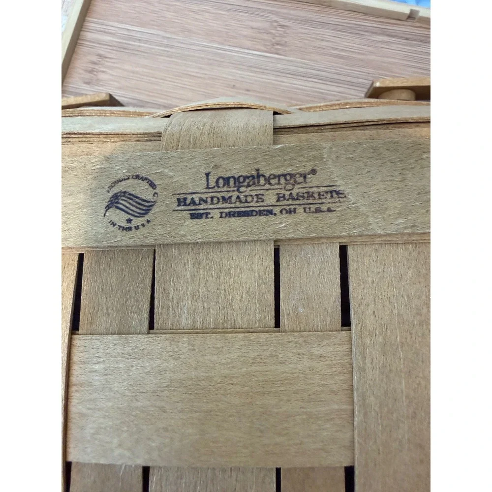 Longaberger Handmade Woven Basket Rectangular Dual Swing Handles 14x8.5 Dresden